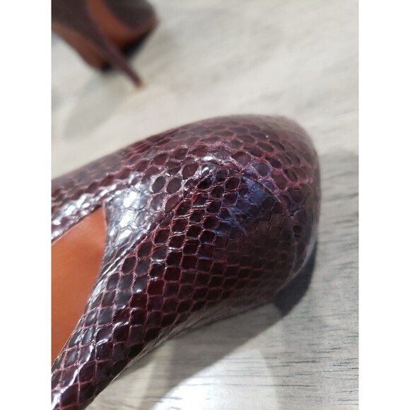 Vince Camuto Snake Print Bootie Women's 8.5M Wine Leather Carolena - Picture 9 of 12